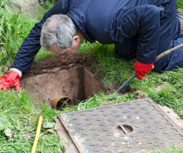 Inspektion einer Grundleitung im Erdreich – Kanalreinigung & Kamerainspektion